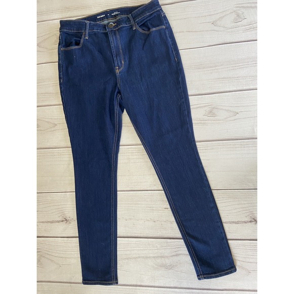 Old Navy Pants - Old Navy Women's Size 12 w32 Dark Wash Blue Denim High Rise Super Skinny Jeans